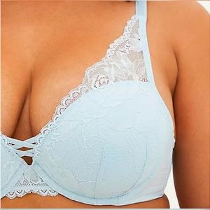 NWT TORRID BABY BLUE LACE XO PUSH-UP PLUNGE BRA